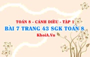 Bài 7 trang 43 SGK Toán 8 tập 1 Cánh Diều